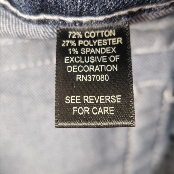 Cato Premium Jeans Size 12 Classic Dark Bootcut Embellished Pockets 31" Waist - Picture 13 of 16